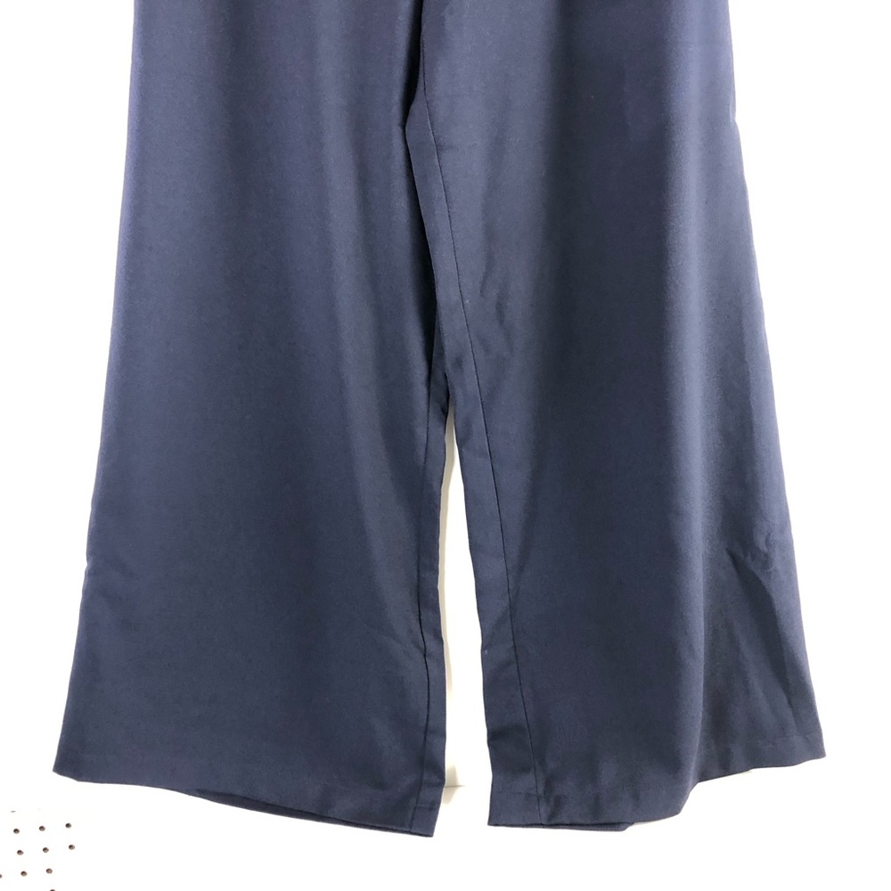 ModCloth Women Pants Cambridge Wide Leg High Rise Trousers Sz L Navy Academia - Picture 2 of 9